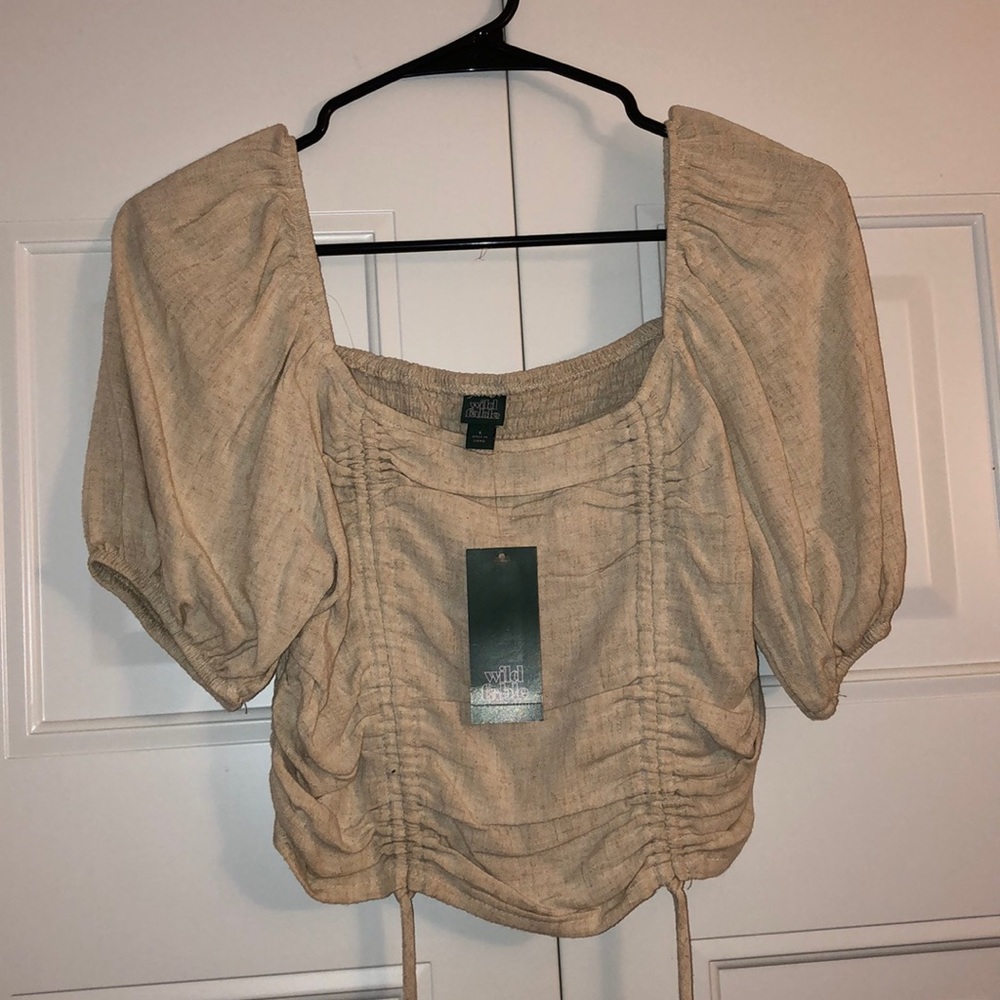 Oatmeal cream crop top
